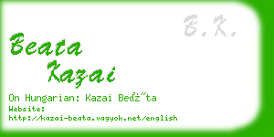 beata kazai business card